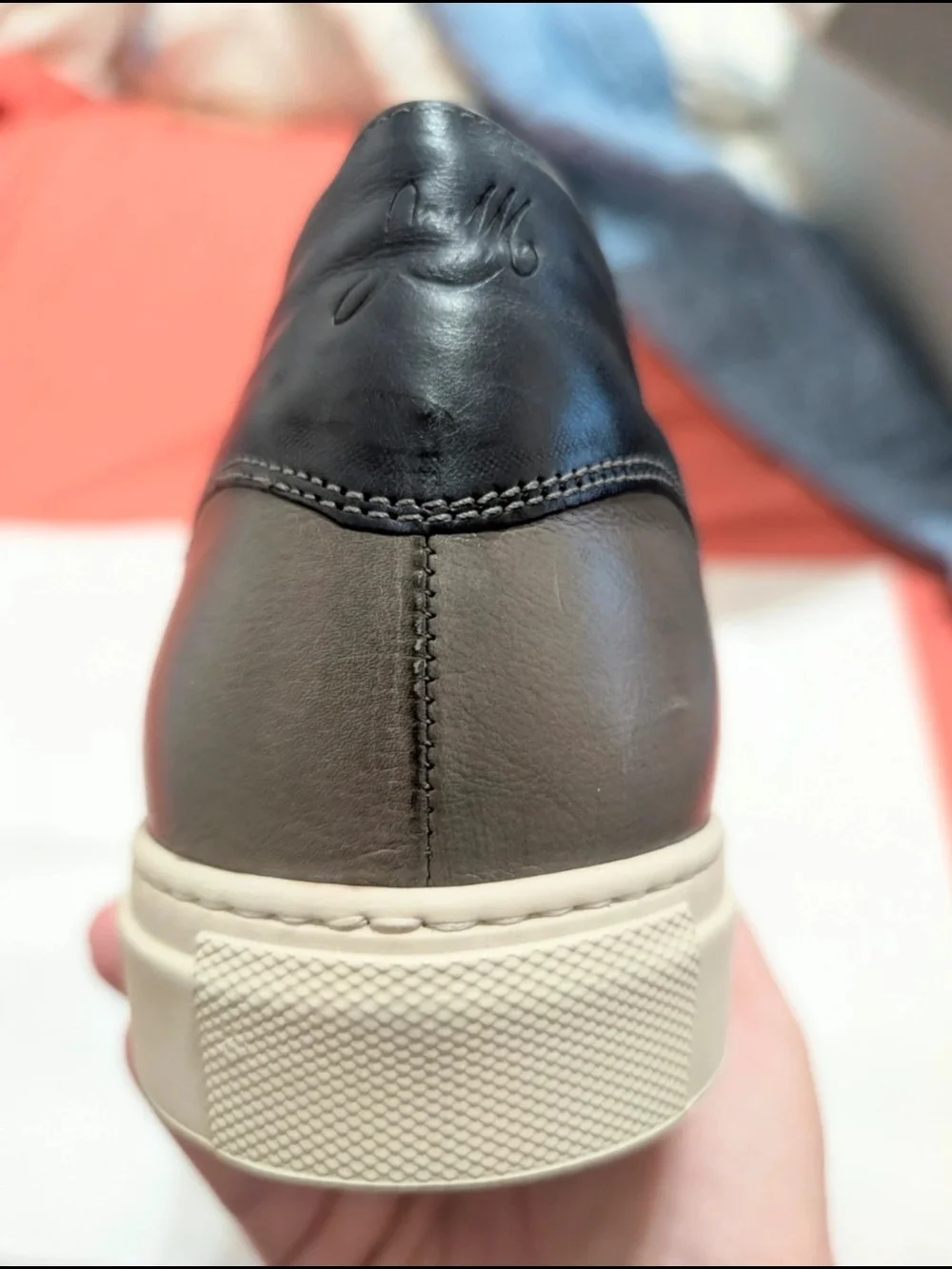 Size 11.5 men's Johnston & Murphy Gray Leather Lace-Up Sneakers